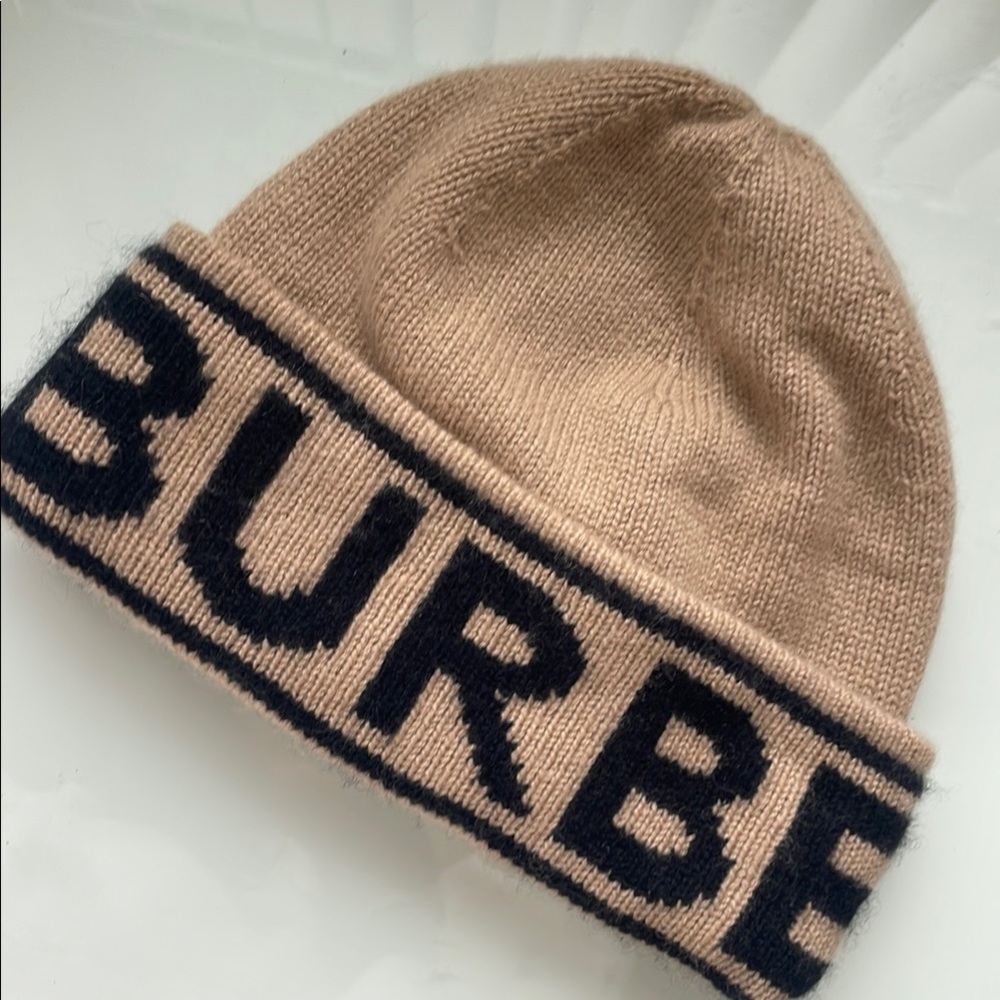 Burberry Beige Knit Beanie